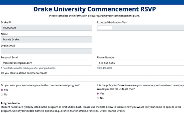 Decorative - Screenshot of RSVP form
